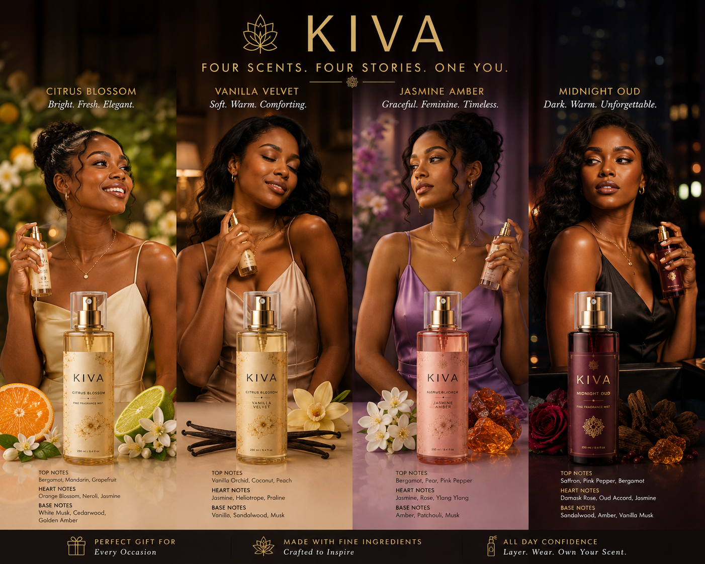 KIVA — Four scents, four stories, one you
